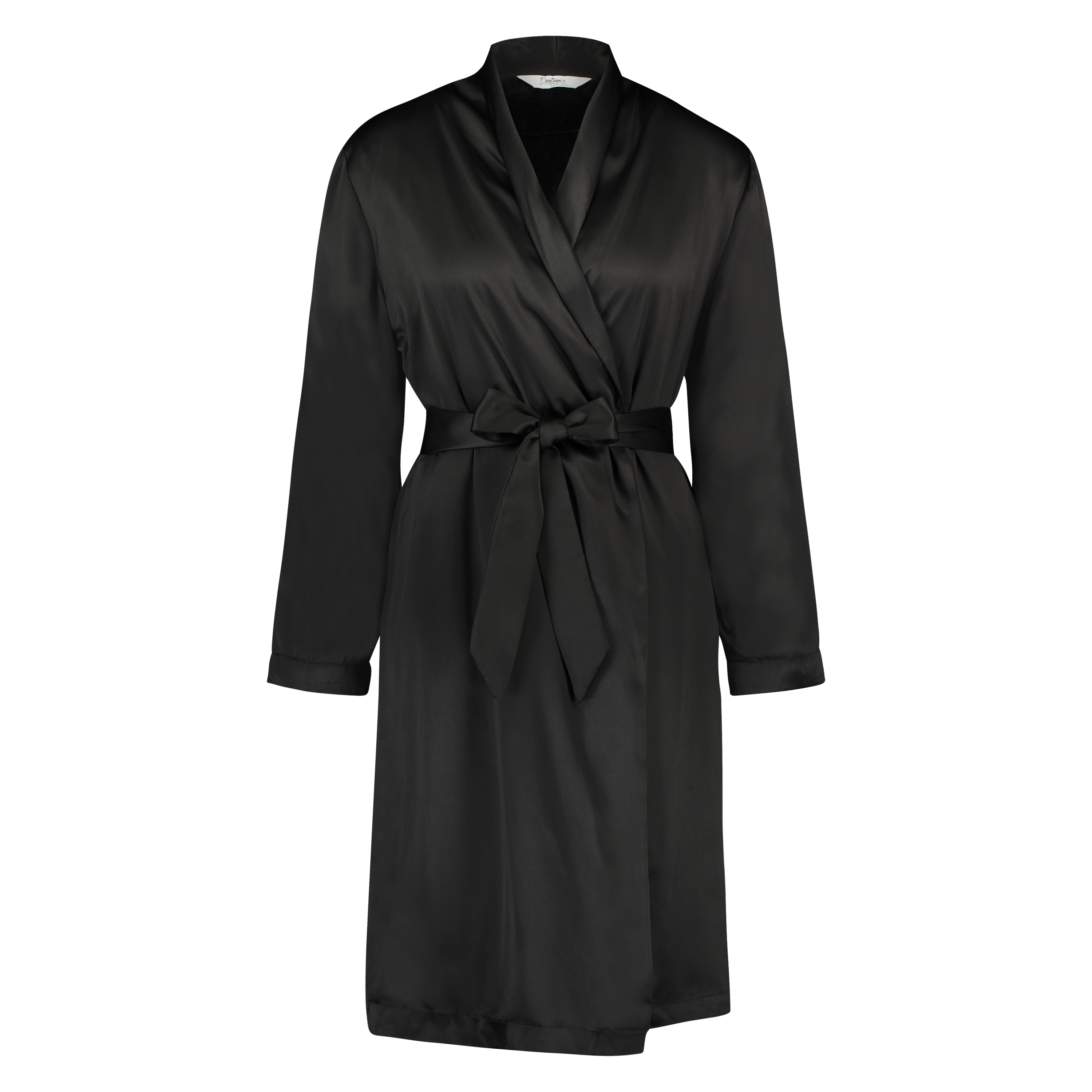 Bademantel Satin Velours Doutzen, Schwarz, main