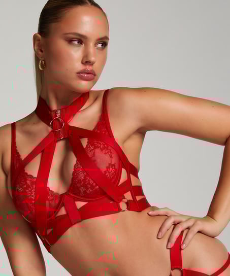 Soutien-gorge bustier non-rembourré à armatures Clementine, Rouge