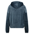 Hoodie-Jacke aus Samt, Blau