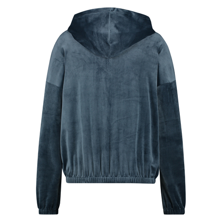 Hoodie-Jacke aus Samt, Blau