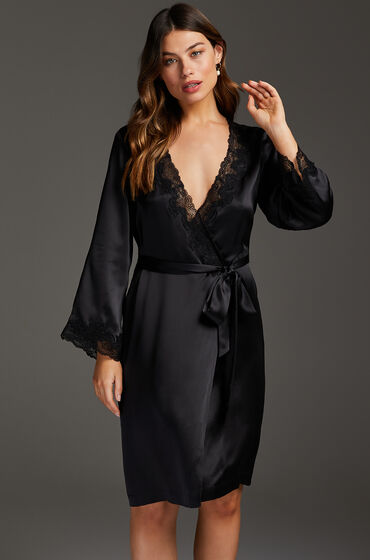 Hunkemöller Kimono en dentelle de soie Noir