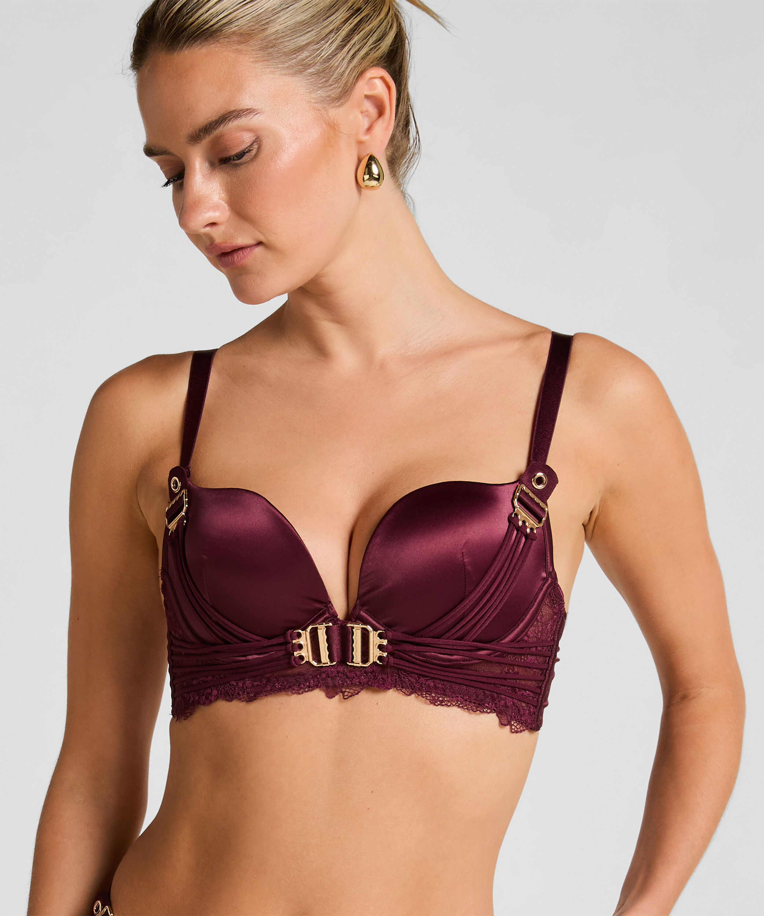 Soutien-gorge à armatures longline push-up préformé Avela, Rouge Soutien-gorge à armatures longline push-up préformé Avela, Rouge