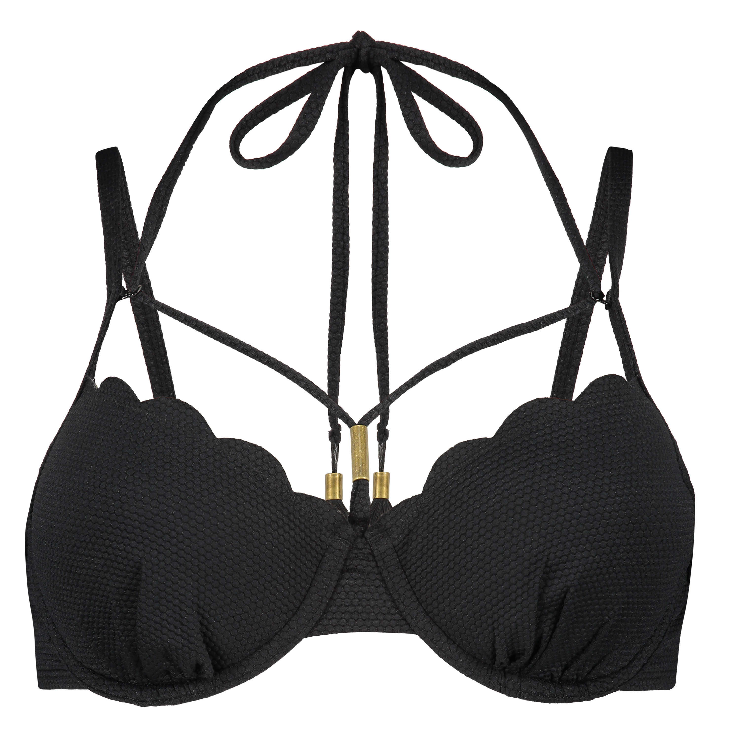 Vorgeformtes B&uuml;gel-Bikinitop Scallop Glam, Schwarz, main