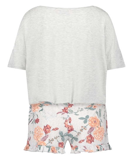 Kurzes Pyjamaset, Grau