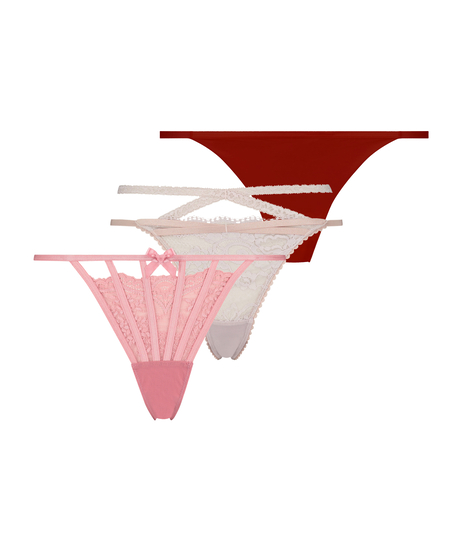 Lot de 3 strings, Rose