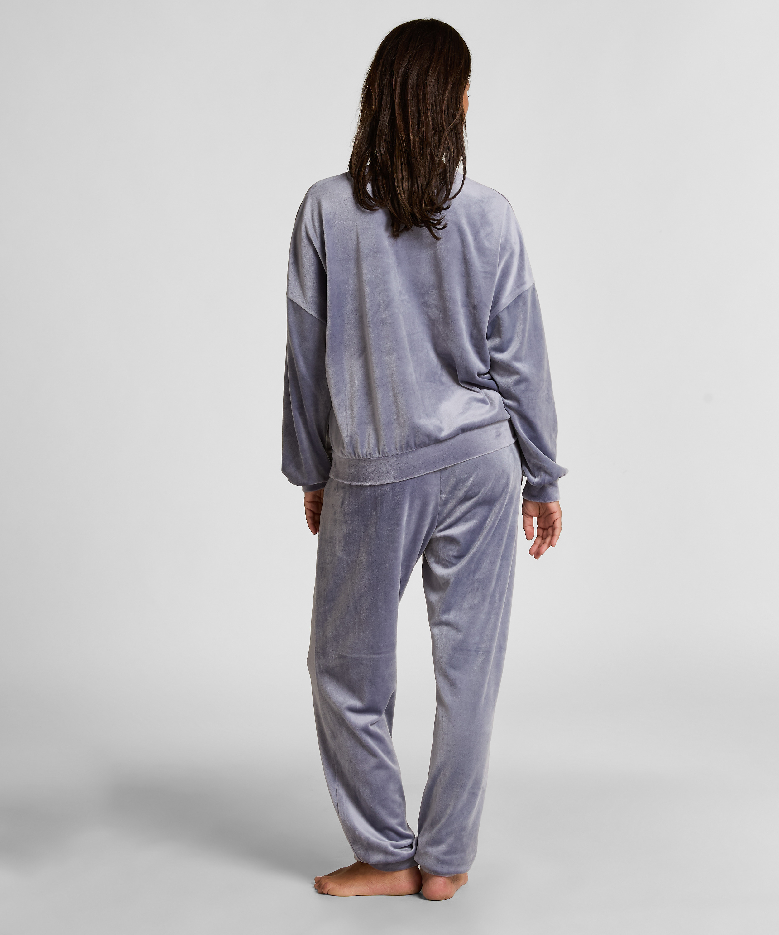Jogginghose Velours, Blau, main