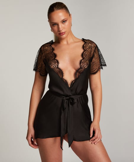 Kimono Satin Coco, Noir