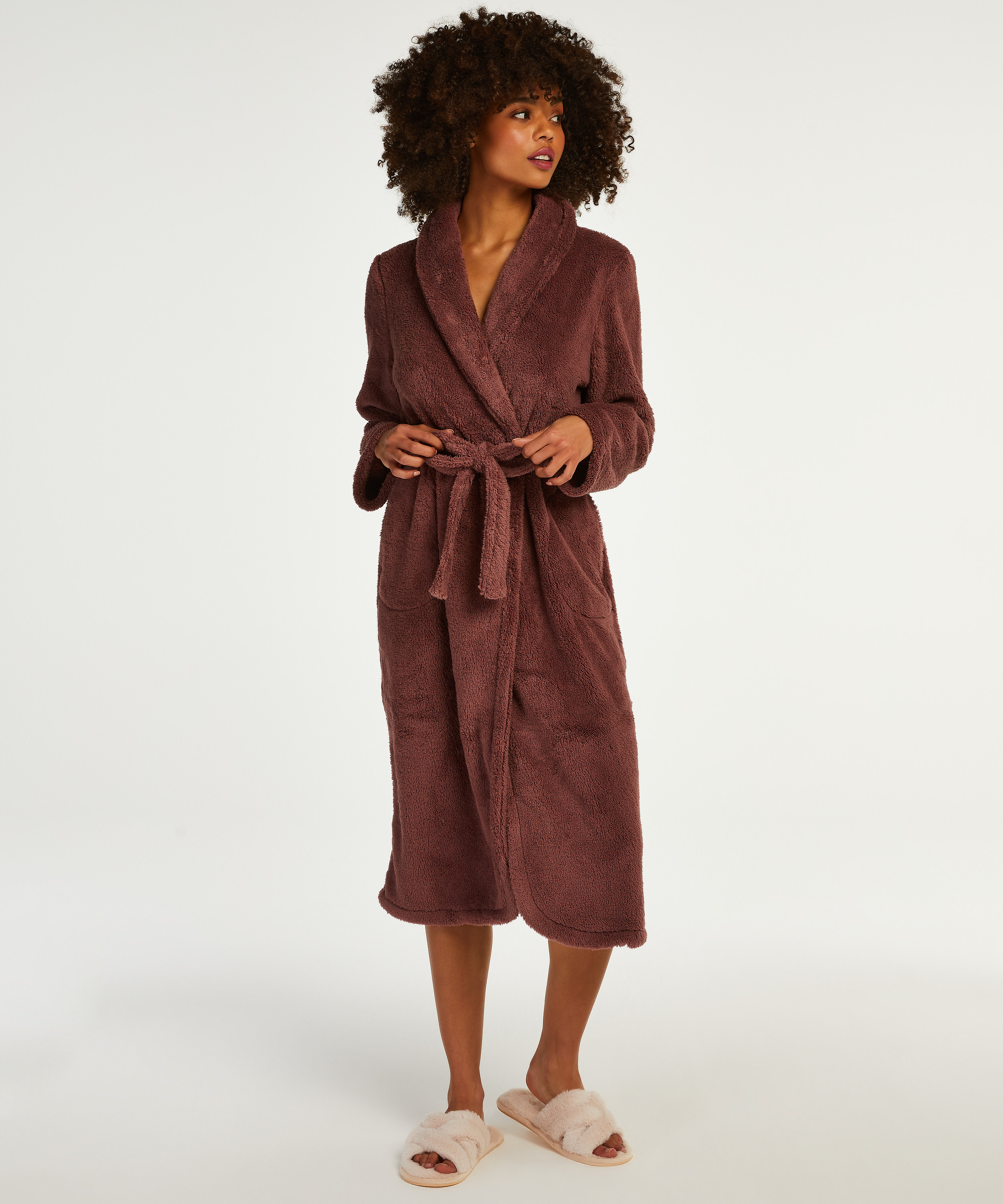 Bademantel Fleece, Lila, main