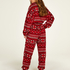 Onesie en flanelle et polaire Fairisle, Rouge