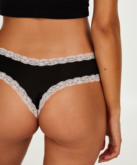 Slip brésilien V-shape micro, Noir