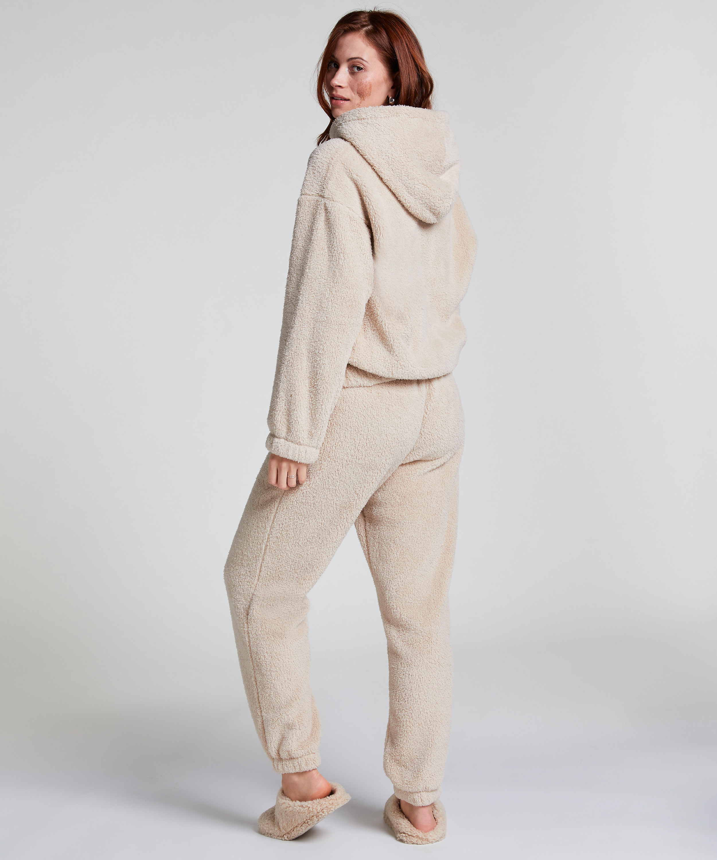 Hoodie aus Fleece Snuggle, Beige, main