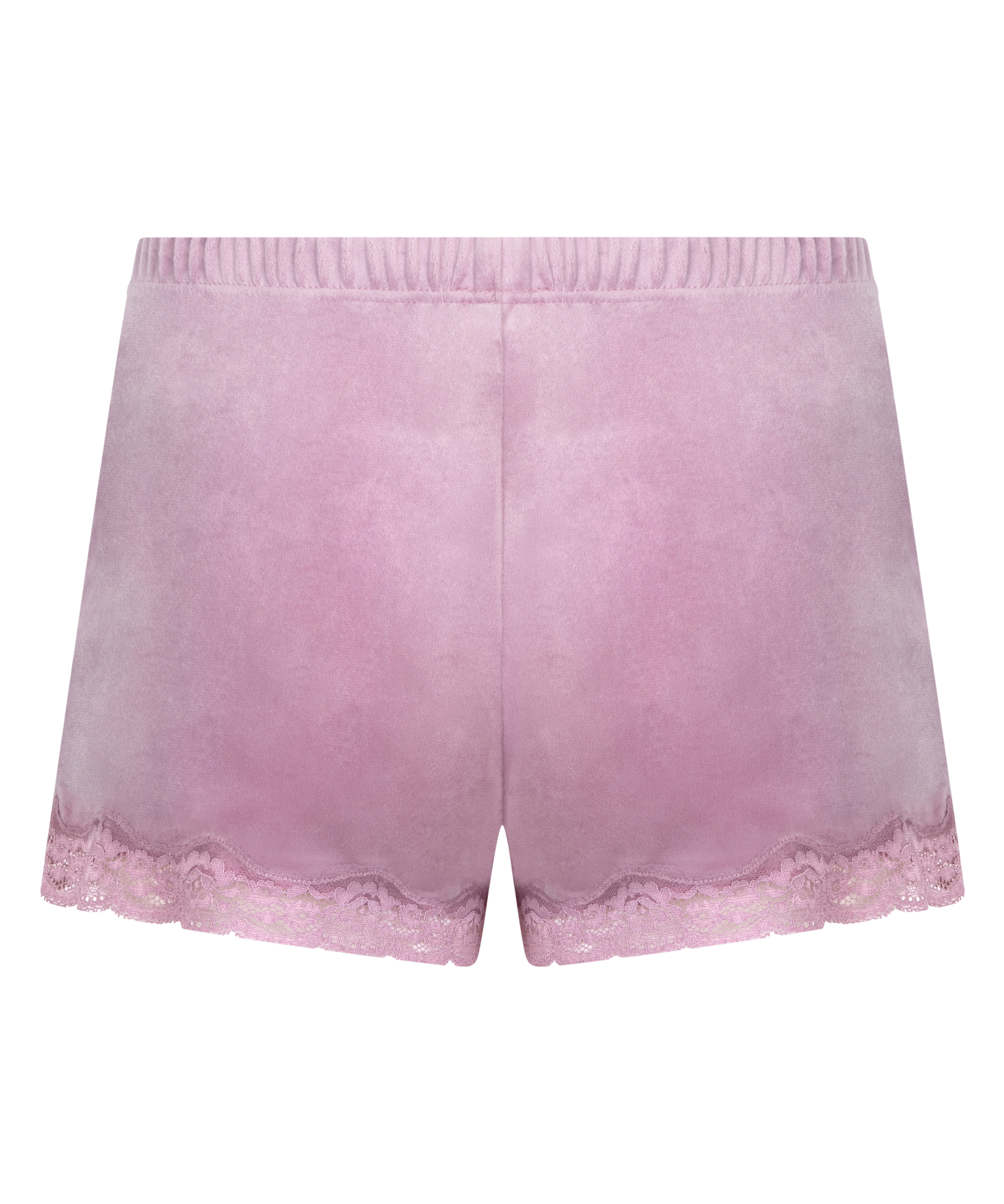Shorts aus Velours mit Spitze, Lila, main