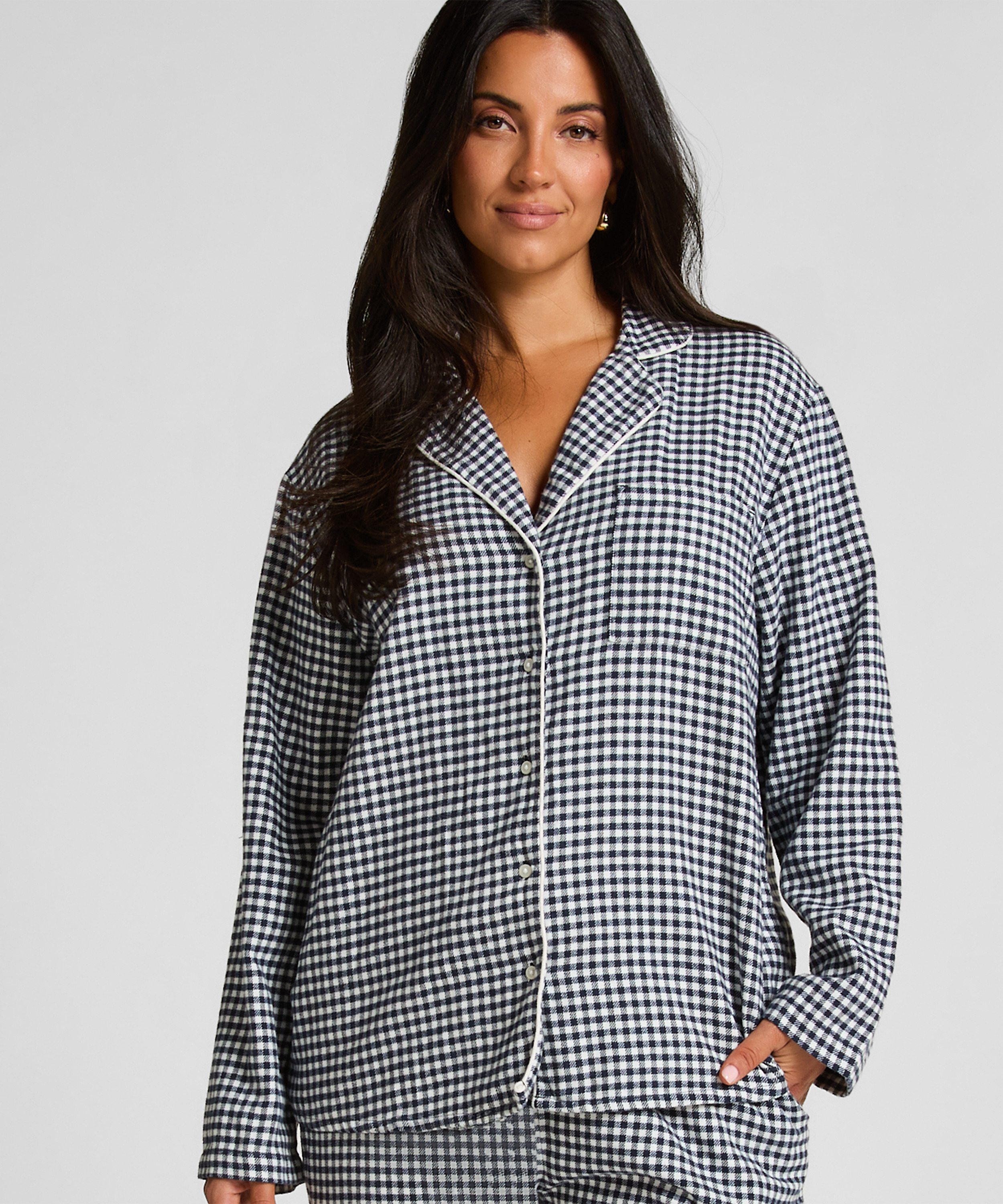 Pyjamatop Flanel Essentials, Blau, main