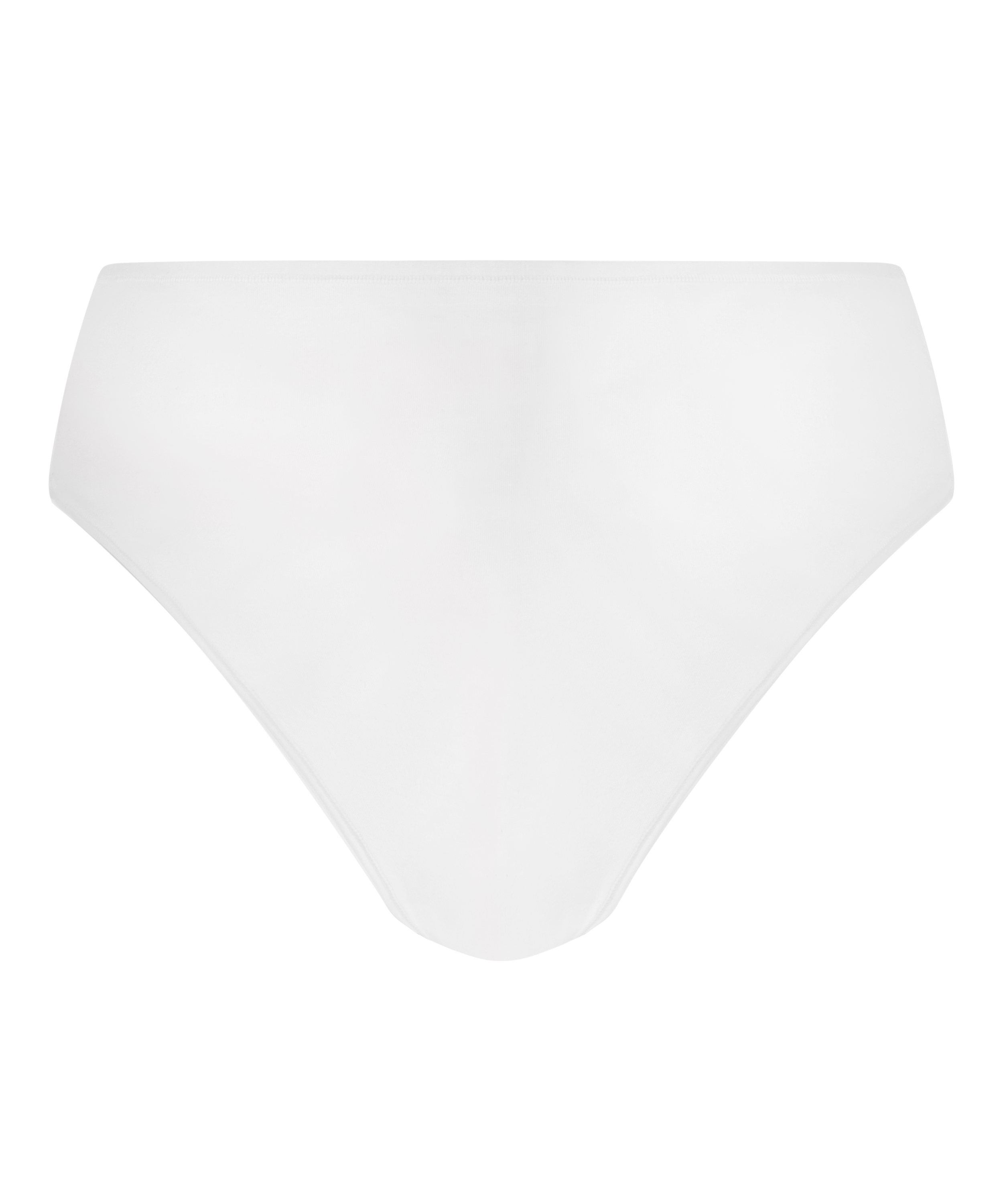 Culotte brésilienne jambe haute coton, Blanc, main