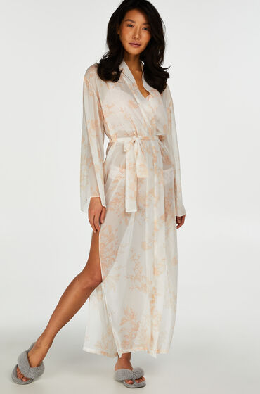 Hunkemöller Langer Kimono Peony Weiß