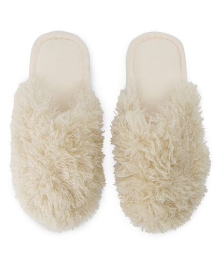Chaussons Fake Fur, Beige