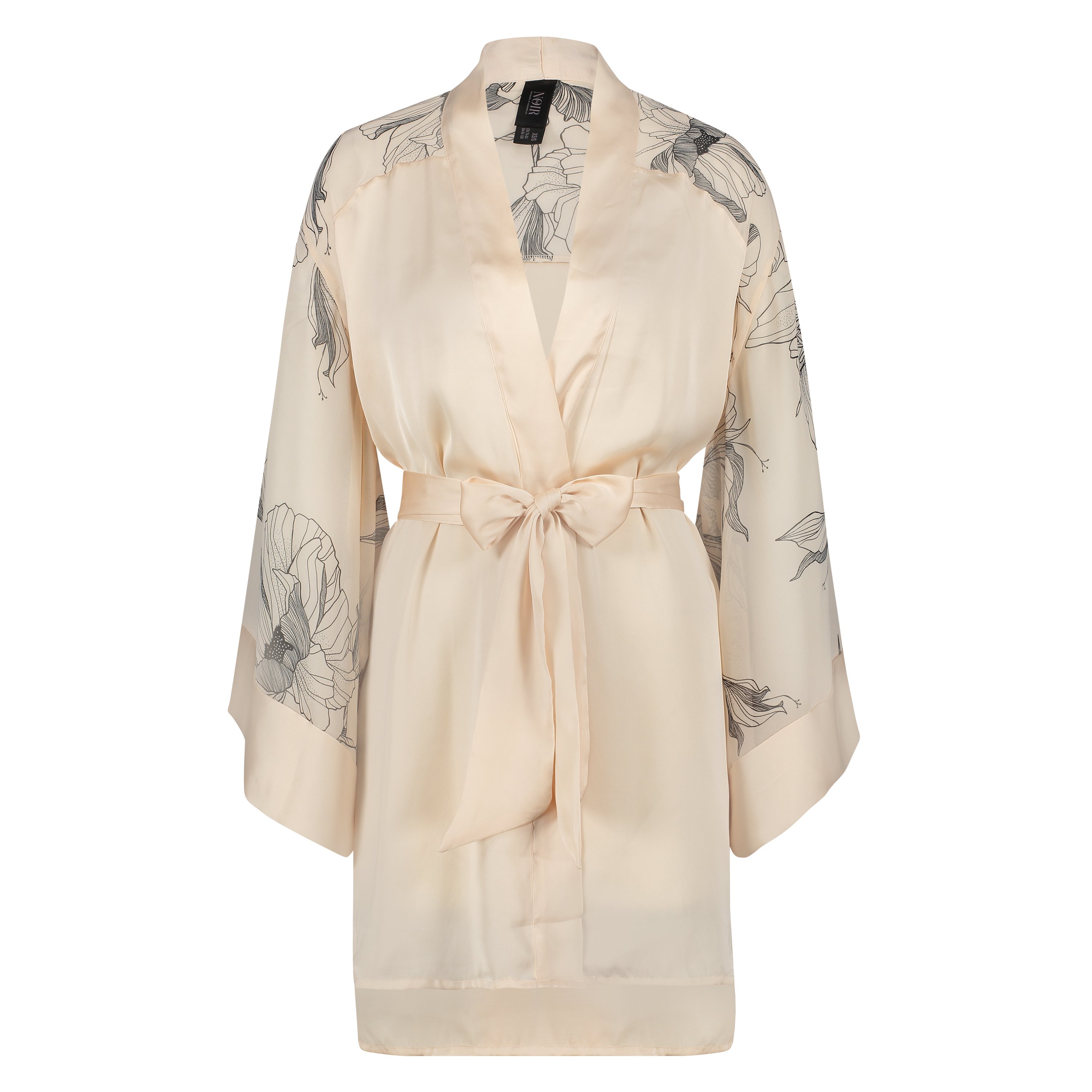 Kimono satin Lotus, Rose, main