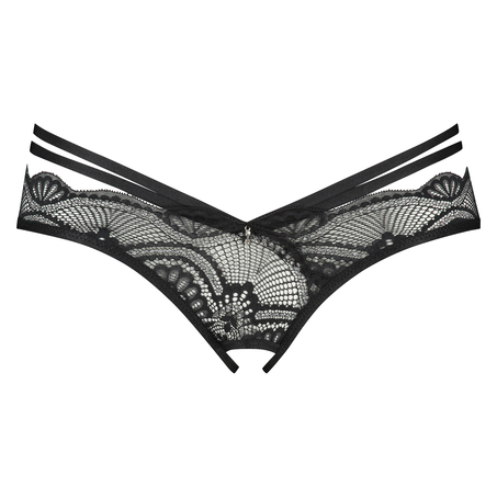 Slip br&eacute;silien Ziggy ouvert, Noir