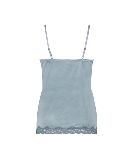Cami Top Velours Lace, Blau
