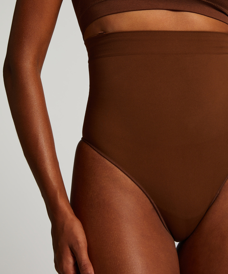 Nahtloser betonender korrigierender String mit hoher Taille, Rot