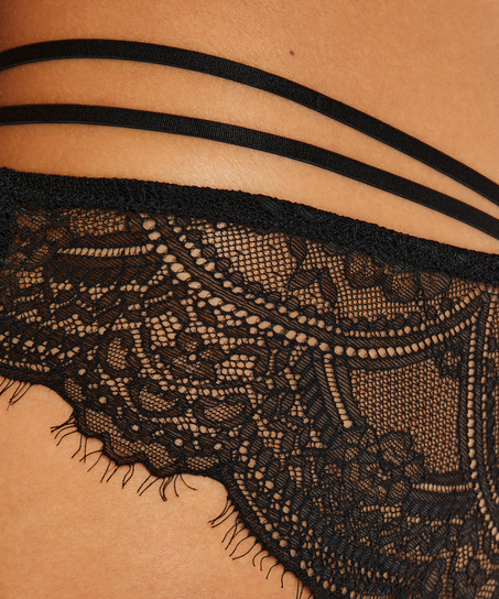 Slip brésilien échancré Sian, Noir