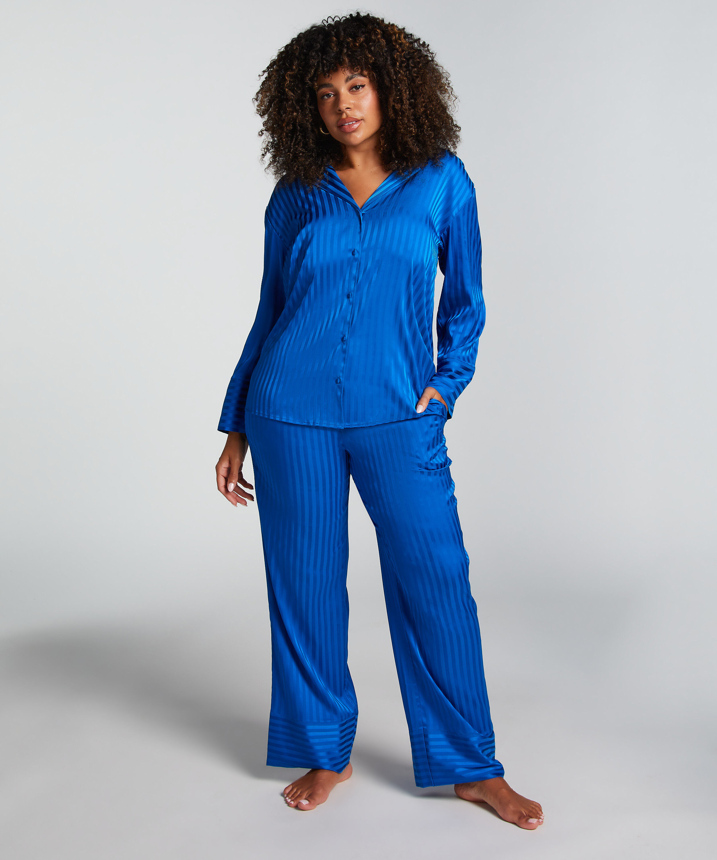 Veste &agrave; manches longues Satin, Bleu