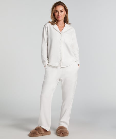 Haut de pyjama Flanel Essentials, Blanc