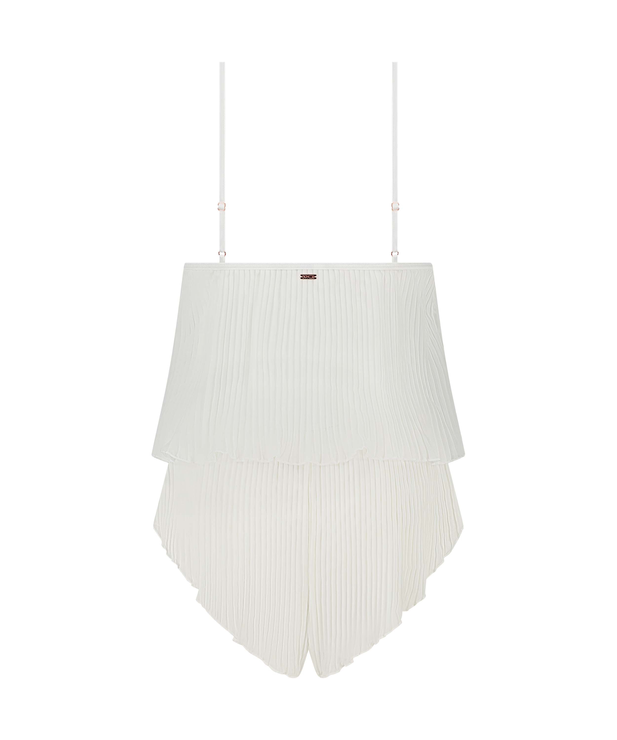 Ensemble Cami Mousseline Plissé, Blanc, main