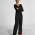 Pantalon de pyjama Pointelle, Noir