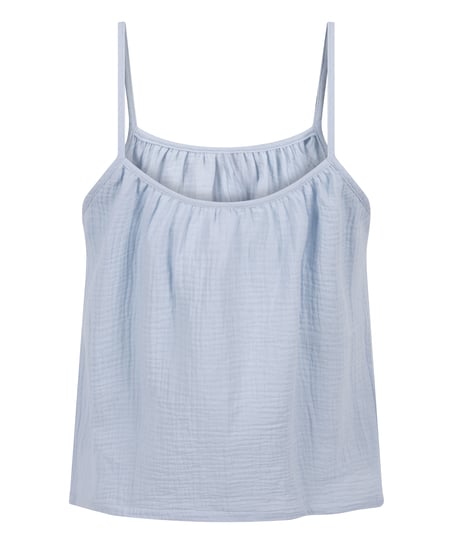 Cami en mousseline, Bleu
