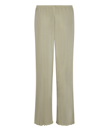 Pyjama Hose Loose Pointelle, Grün