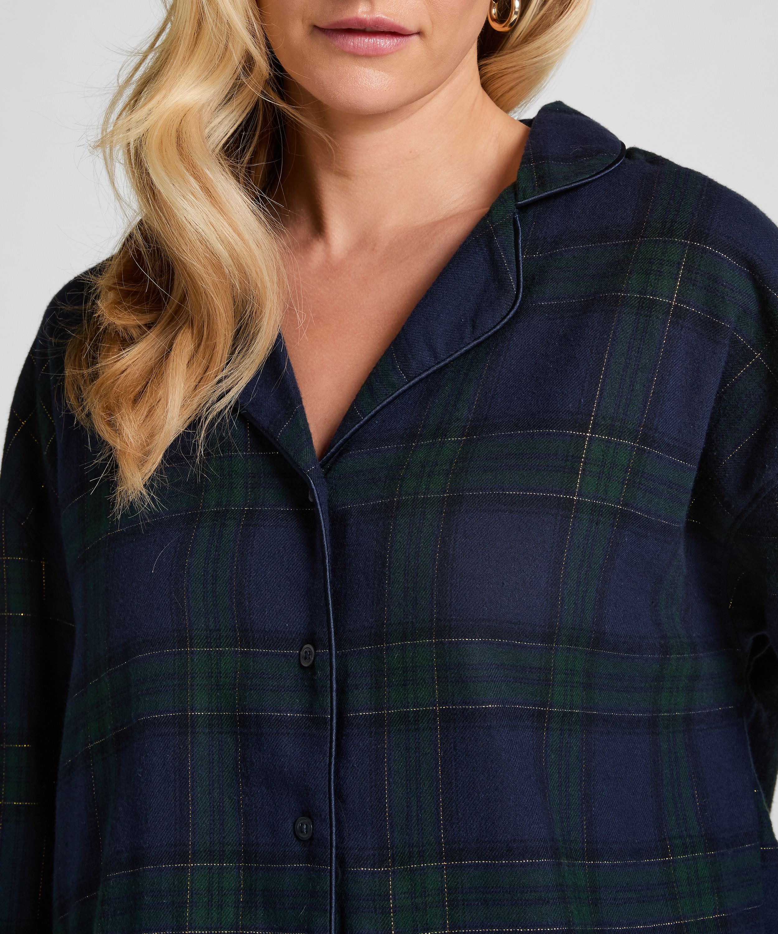 Haut de Pyjama Flanel, Bleu, main