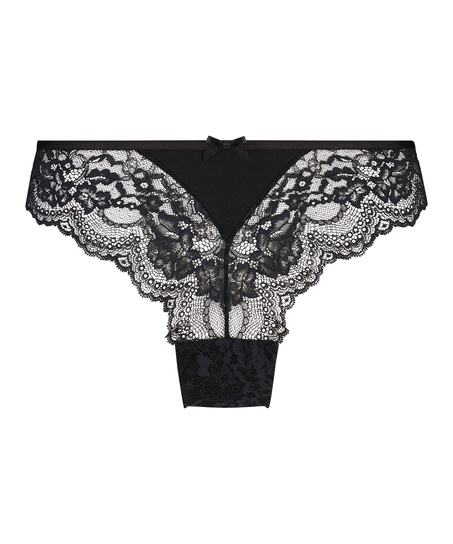 Brazilian-Slip mit hohem Beinausschnitt Dora, Schwarz