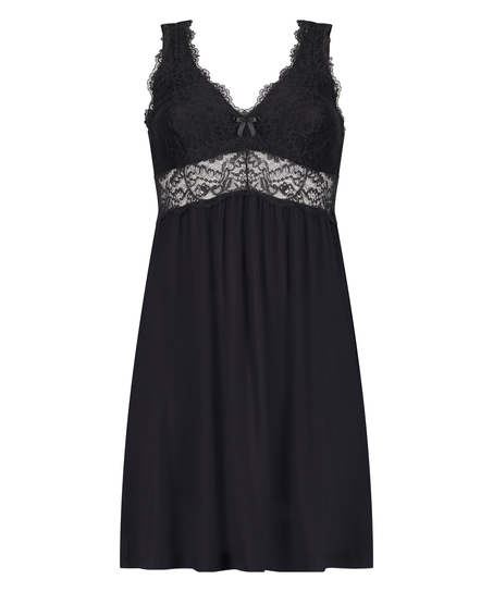 Slipdress Nora Lace, Schwarz