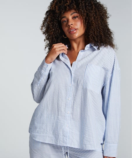 Haut de pyjama en Coton, Bleu