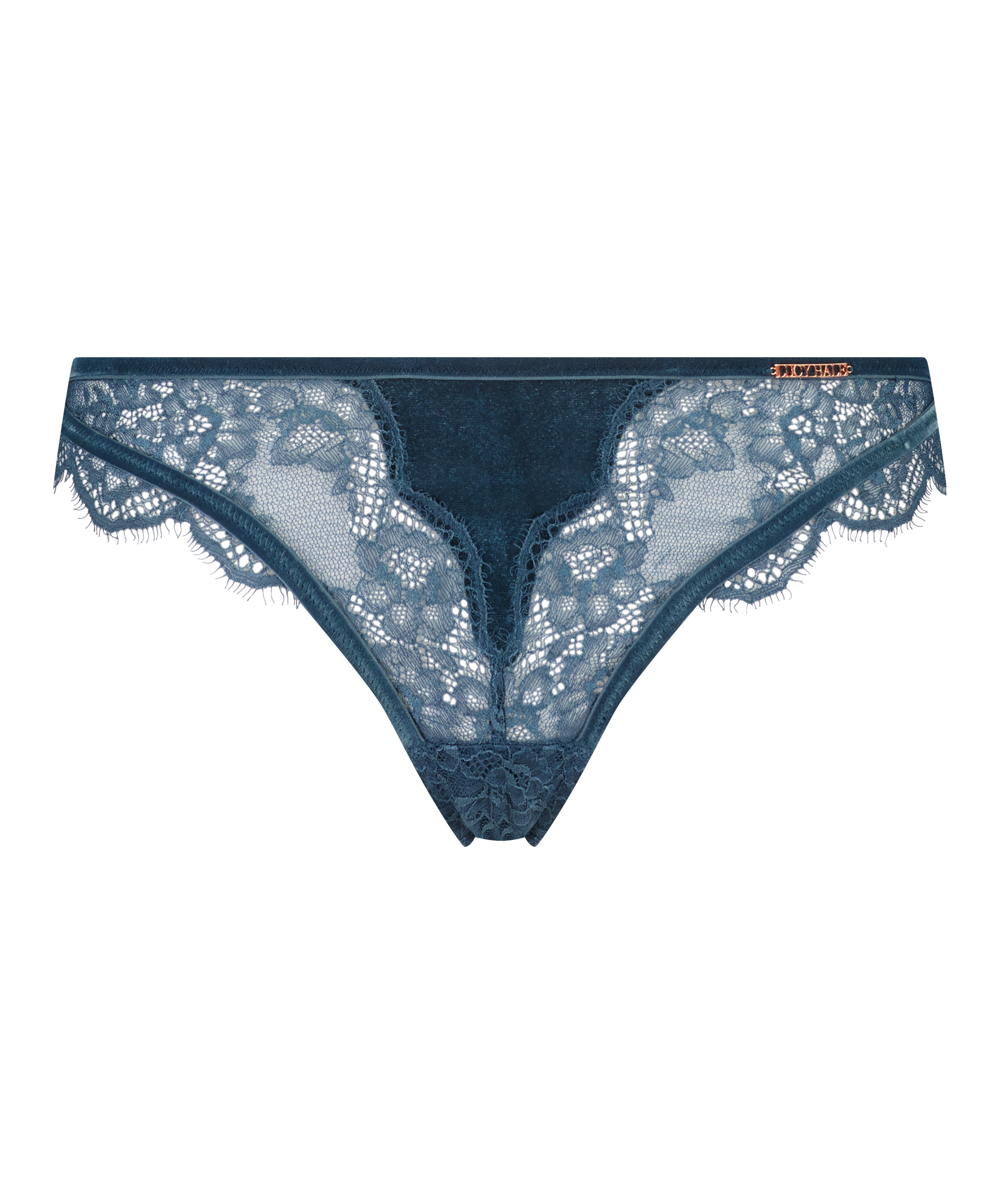 String mit hohem Schnitt Janelle Curvy Lucy Hale, Blau, main