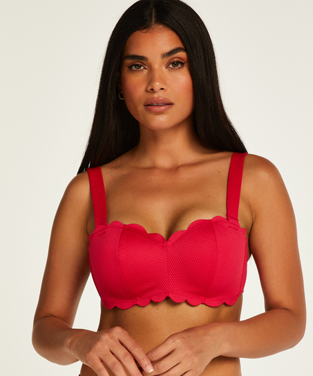 Bandeau Bikini-Oberteil Scallop, Rose