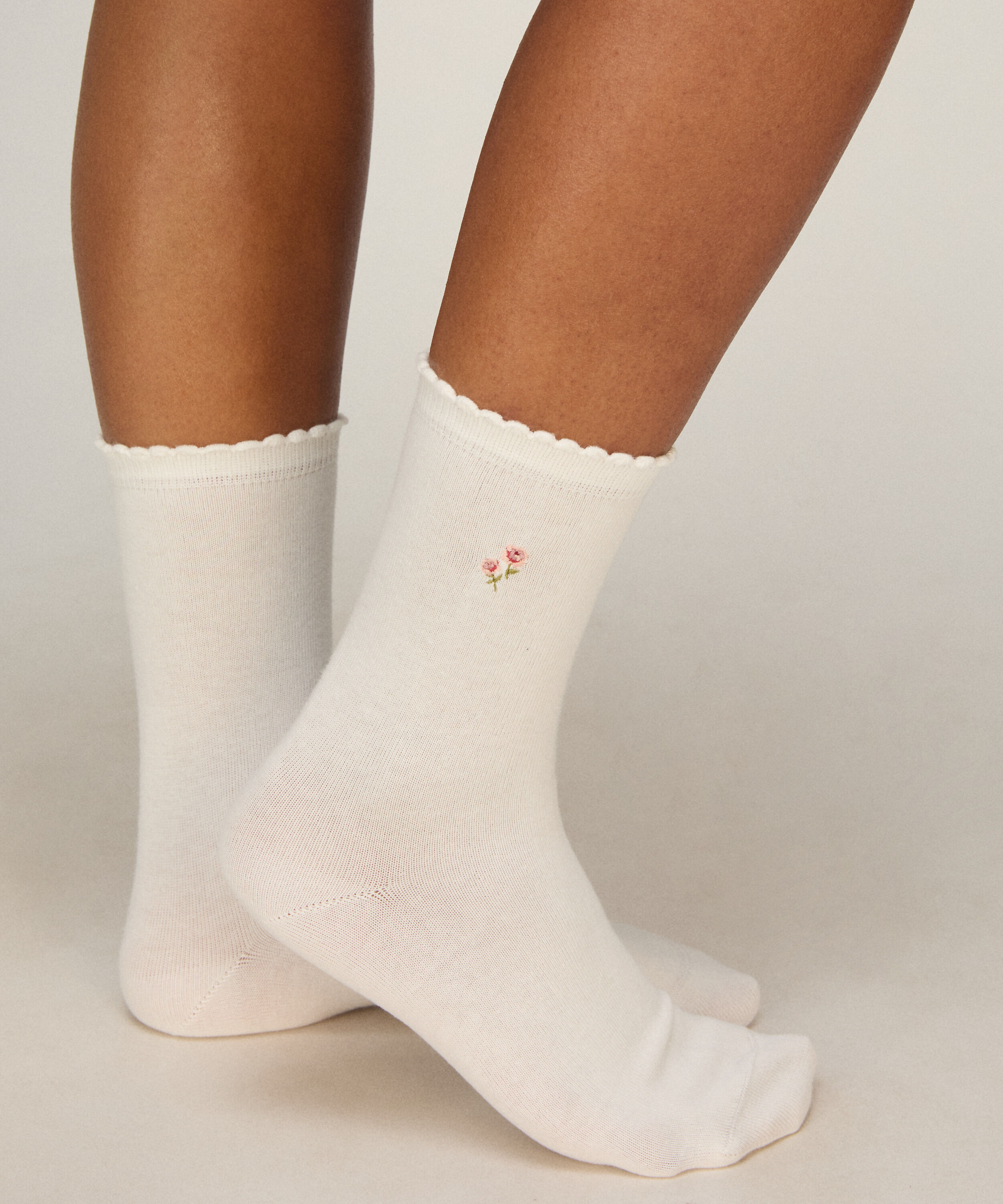 3er-Pack Baumwollsocken mit Blumen