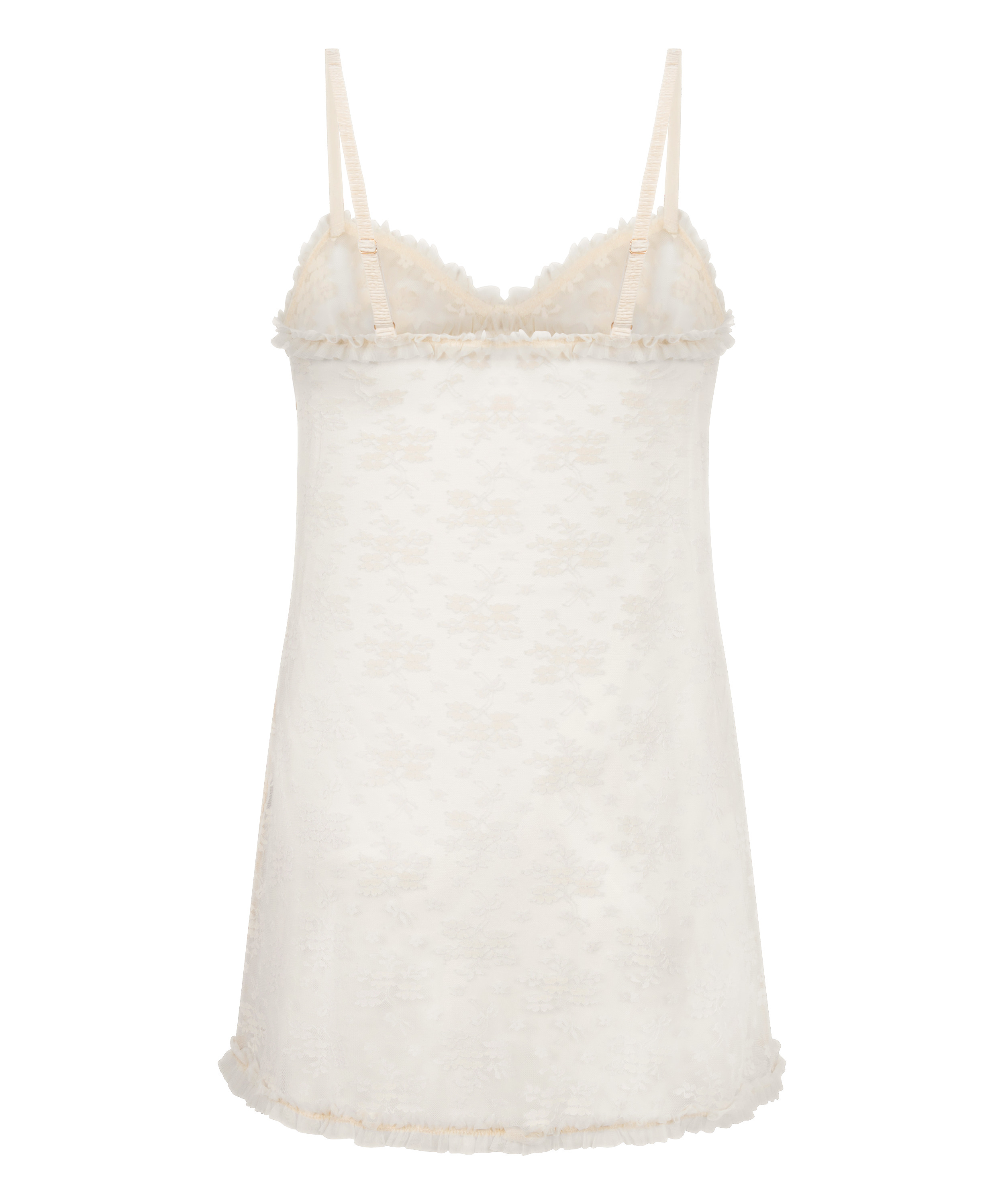 Slipdress Darcy mit Allover-Spitze, Weiß, main