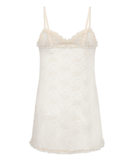 Slipdress Darcy mit Allover-Spitze, Weiß