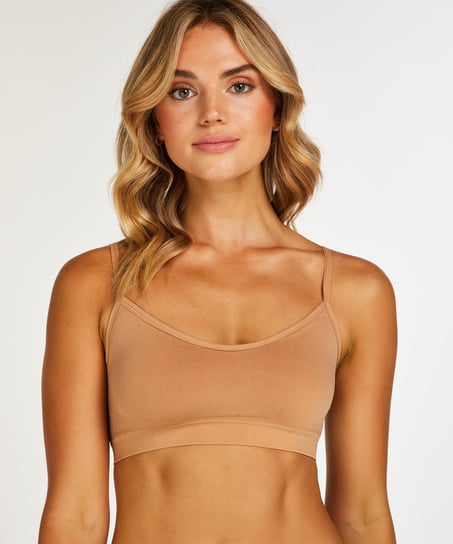 ﻿Strappy Bralette, Beige