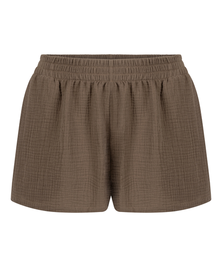 Short en mousseline, Marron