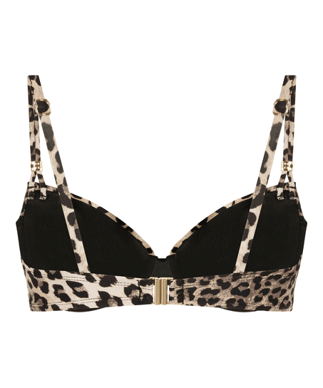 Wattiertes Bügel-Bikinioberteil Animalia, Braun