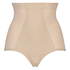 Bas taille haute avec gaine sculptante en dentelle festonnée - Level 3, Beige
