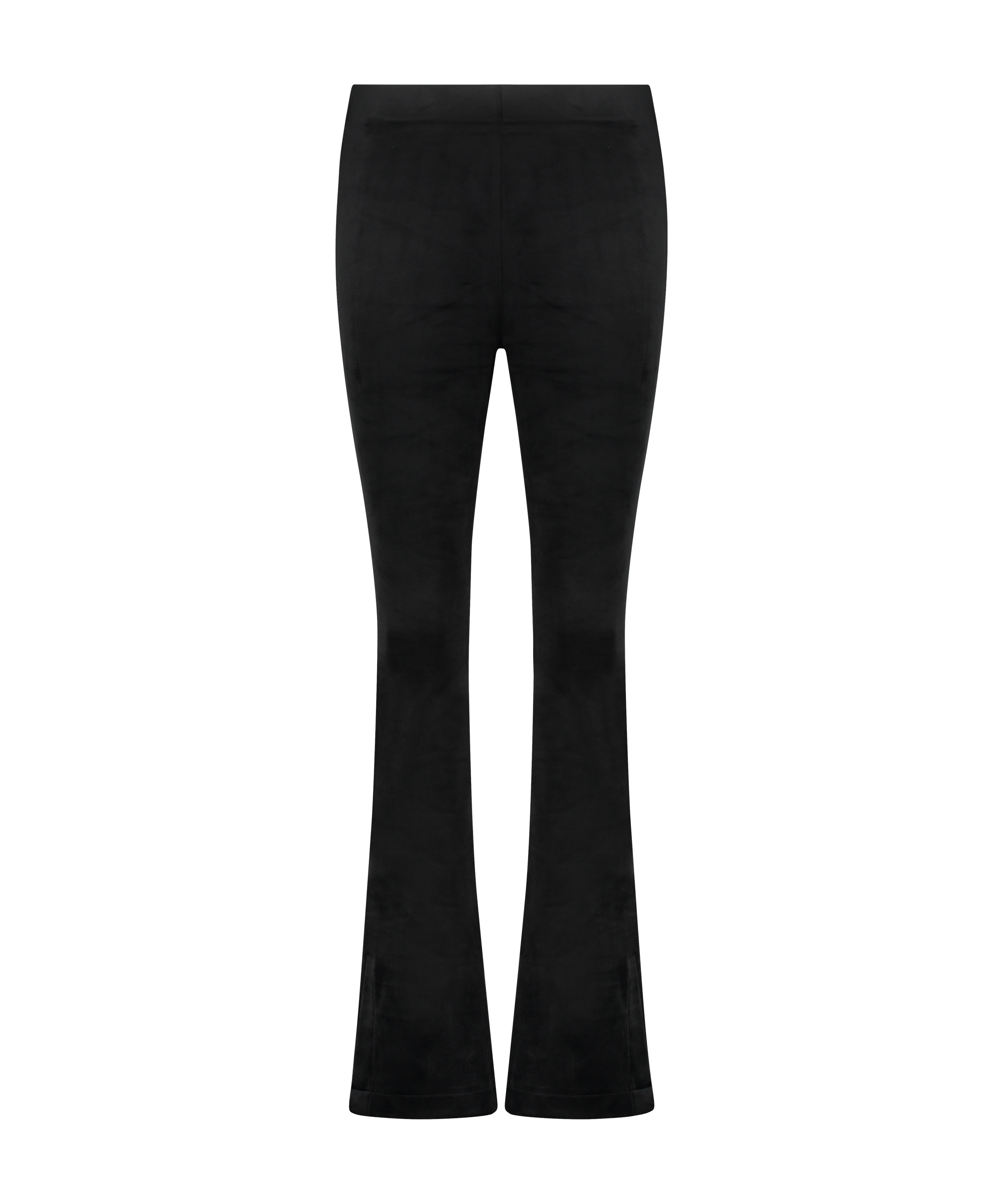 Flared Velours Leggings, Schwarz, main