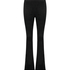 Flared Velours Leggings, Schwarz