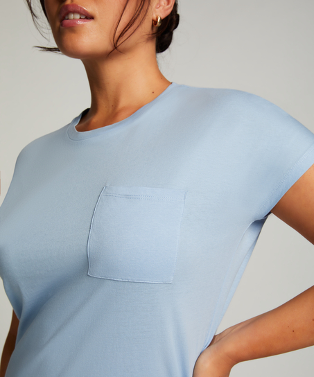 Nachthemd Rundhalsausschnitt, Blau