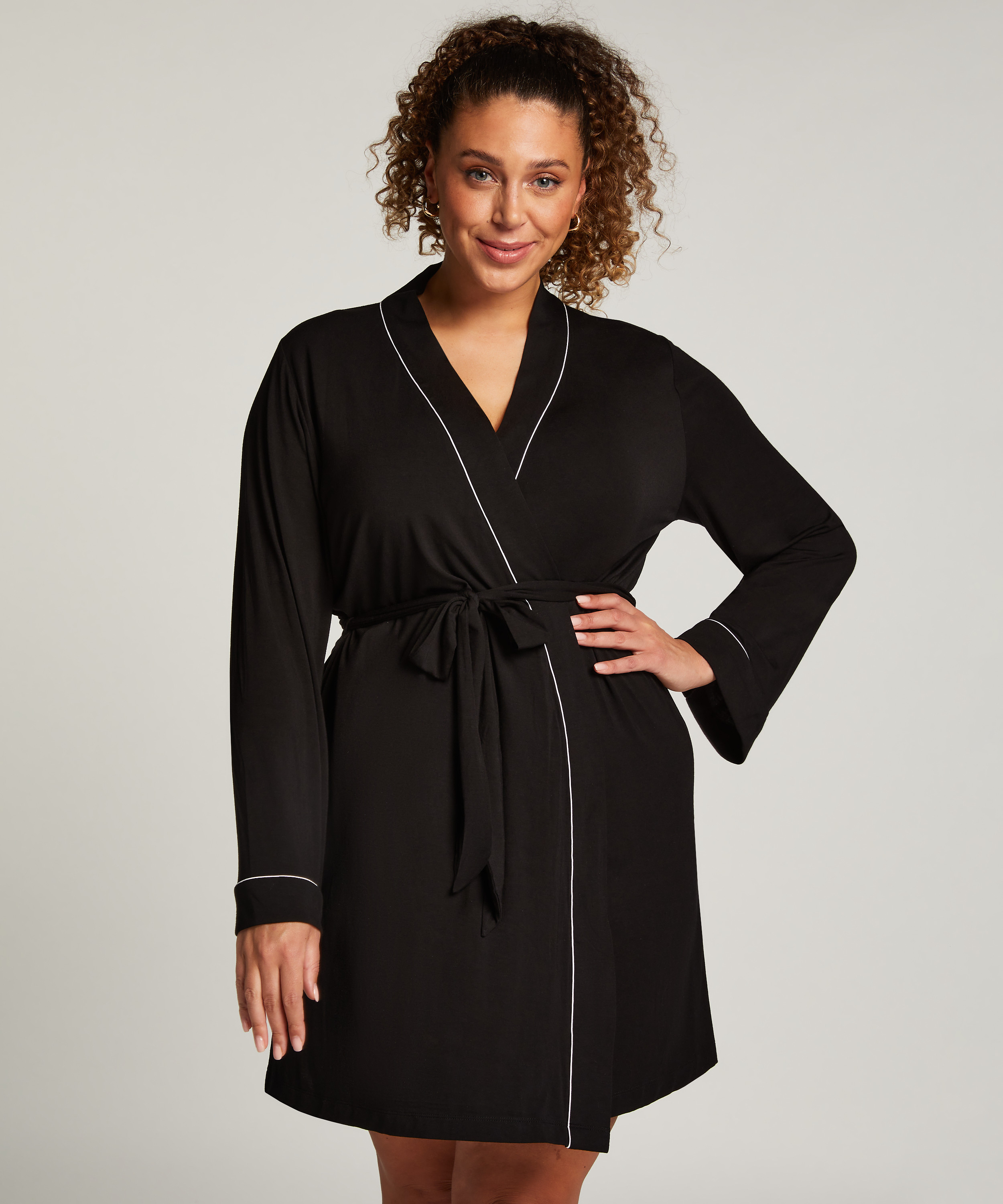 Short Jersey Robe Essentials, Schwarz, main