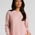 Top Waffelstrick Henley, Rose