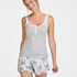 Singlet top cami rib lace, Grau